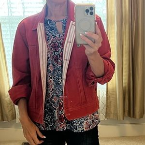 Sleeveless shell and red denim jacket SET  Small 4-6